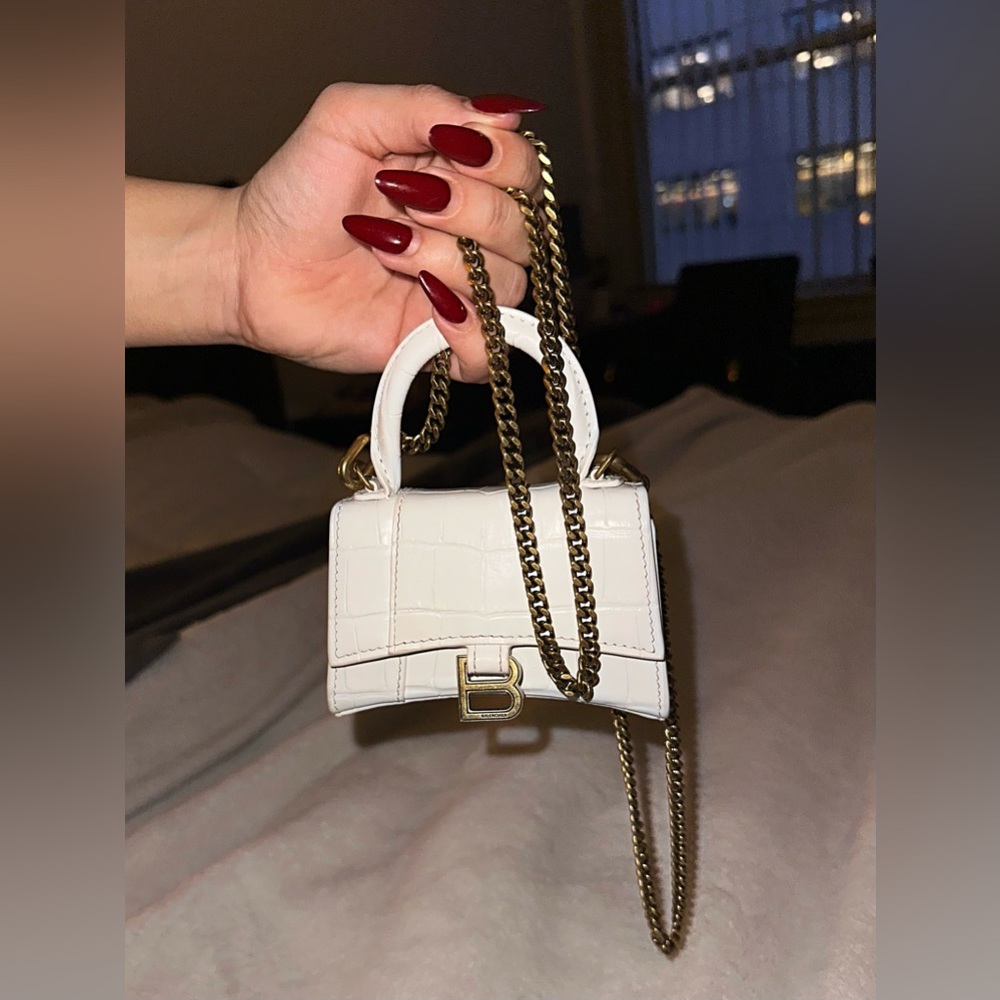 Balenciaga white XXS top handle bag